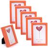 Winlor Cornici piccole, cornice per foto di neonati mini, 2x3 pollici, set da 6, per decorazioni da tavolo, cornice Polaroid con magnete morbido, simpatici magneti da frigo, arancione