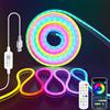 Aclorol Striscia LED neon 4 m, 5 V, musica Sync con controllo app, IP65, impermeabile, USB RGB+IC, neon LED, flessibile, per giochi, feste, camera da letto, giardino, fai da te, illuminazione