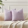 JUSPURBET Set di 2 federe decorative in velluto, 20 x 20 cm, colore: lilla