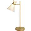 HOMCOM Lampada da Scrivania Moderna con Paralume in Vetro Regolabile Oro