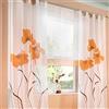 SMITHOOM 2 Pezzi Voile Tende Trasparenti per Soggiorno Camera Floreale Stampato per Finestre Balcone, Arancia, 150x270cm