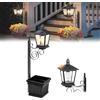 Gienslru 2-in-1 Solar Lamp Post Outdoor Garden with Planter, Waterproof Flower Lamp & Post Lights for Patio, Yard, Driveway Decor, Auto On/Off (1Pc)