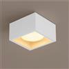 Partenopea Applique quadrato in Gesso Bianco verniciabile plafoniera da soffitto verniciabile con attacco lampadina GX53 max 15W per arredo (1)