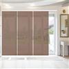 Bestlivings Elena Tenda a pannello, confezione da 3 pezzi, 60 x 260 cm (L x A), tinta unita marrone scuro, trasparente, in diversi colori