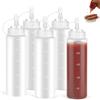 Aiseeok 5 Pezzi Bottiglia Squeeze 240 ml 8 oz, Bottiglia di Plastica con Tappo, Flacone Dosatore, Condimento Dispenser, Bottiglia per Squeeze, per Ketchup Senape Mayo Salse Olio Oliva