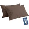 NARCISO Federe Cuscino Letto 50x80 Cotone 100% Copricuscino Letto, Coppia Federa Antiacaro ed Anallergica per Cuscini Standard e Cervicale, Made in Italy e Certificato OEKOTEX (Fango)