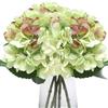 Hotainoys Confezione da 3 fiori artificiali di ortensia, ortensie finte realistiche con steli pieghevoli, ortensia di seta alta 15 pollici per decorazioni e composizioni domestiche, ortensie verdi verdi