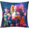 COQOYO Demon-Hunters, federa decorativa per cuscino Huntrix, morbida federa con motivo double-face e chiusura lampo nascosta, per letto, divano, sedia e camera da letto, 45 x 45 cm