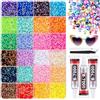 NNBWLMAEE Colorful DIY Resin Rhinestone Kit, 32000 Pcs Multicolor Bedazzler Kit with Rhinestone, 3-5mm Gems for Bedazzling Kits, Include Storage Box Tool, Bedazzle Kits for Nail, Diamond Art, Clothes (24,3MM)