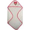 Minnie accappatoio triangolo in spugna 100% cotone neonata TOPOLINA disney art. 1822-117 (bianco/rosa)