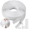HIKPACKER Cerniera Lampo Bianca, Cerniere Lampo Lunghe 5 Metri con 15 Cursori in Metallo, Tagliabile Cerniera Lampo a Metro in Nylon, per Cucire Artigianalmente Fai Da Te Vestiti, Lenzuola, Zaini Scolastici