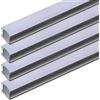 A2ZWORLD 8 Metri di Profilato Alluminio Per Striscia Led, Completo Di Copertura Tappi e Gancio, 4 Kit da 2 Metri Alta Profonda Interno 12.4mm (17,2X14,4mm)