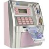 LB Money Bank Cassa di Risparmio ATM Salvadanaio Elettronico Digitale ATM per Monete e Banconote,Mini Salvadanaio,Rosa(Versione EURO)