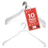 MAWA Grucce Appendiabiti Ergonomiche in Metallo, Set di 10, Ideali per Cappotti, Giacche, Blazer e Completi, Gancio Girevole 360°, Rivestimento Antiscivolo, 42 cm, Bianco