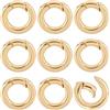 Beebeecraft 1 Scatola da 10 Pezzi di Anelli A Molla da 10mm Piccoli in Ottone Placcato Oro 18K Rotondi con Chiusura A O per La Creazione di Gioielli Collane Braccialetti Portachiavi Fai da Te