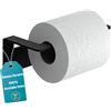 WEISSENSTEIN Porta carta igienica nero adesivo 3M - Inox senza foratura