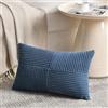 FDTERN Federe Cuscini Blu 40x65 per Divano in Velluto a Coste Moderno Morbido Motivo a Croce Decorativa Copricuscini con Cerniera Invisibile per Divano Camera da Letto