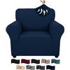 CYCMACO Copridivano 1 Posto Con Braccioli, Copridivani Elasticizzato Antiscivolo, Universale Moderno Copripoltrona Antigraffio, Sofa Cover Antimacchia, Lavabile In Lavatrice, Blu scuro