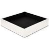 Eglooh - Minerva - Svuotatasche Design Moderno in Cuoio Bianco - Organizer da Scrivania, Vassoio Portaoggetti per Chiavi, Monete, Gioielli - cm 16,5 x 16,5 - Made in Italy