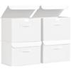 DIMJ Scatole per Armadio - Scatole Portaoggetti Contenitori con Coperchio Pieghevole, Scatola Porta Oggetti con Manici, Non Tessuto, per Armadio, Scaffali, 4 Pezzi, Bianco, 38 x 25 x 25 cm
