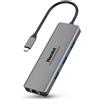 Hamlet HDKC-PD200 replicatore di porte e docking station per laptop Cablato USB 3.2 Gen 1 (3.1 Gen 1) Type-C Grigio