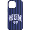 Animal Print Cute And Fun Custodia per iPhone 13 Pro Max Fiocco a righe blu navy Supercute Mum