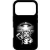 Funny Animal Meme Aliens Lover Gifts Custodia per iPhone 17 Pro Scena di rapimento di gatti UFO spaziali