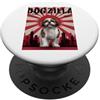 Shih Tzu Puppy Lover PS Divertente retrò giapponese Dogzilla Shih Tzu Amante dei cani PopSockets PopGrip Adesivo
