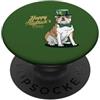English Bulldog Puppy Lover PS Buon giorno di San Patrizio Bulldog inglese giorno di San Patrizio PopSockets PopGrip Adesivo