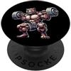Bear Lifting Barbell Workout Fitness Str Orso con bilanciere Fitness Training Muscle Building PopSockets PopGrip Adesivo