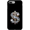 Golden Dollar Sign Diam0nds Luxury Curre Custodia per iPhone 7 Plus/8 Plus Oro Dollaro Segno Diam0nds Lusso Valuta Soldi