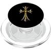 LUKE GALLERY The Yellow Shine Heart Pave Diamonds Silver Cross PopSockets PopGrip per MagSafe
