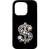 Golden Dollar Sign Diam0nds Luxury Curre Custodia per iPhone 15 Pro Oro Dollaro Segno Diam0nds Lusso Valuta Soldi