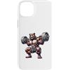 Bear Lifting Barbell Workout Fitness Str Custodia per iPhone 14 Plus Orso con bilanciere Fitness Training Muscle Building