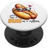 Kawaii Food Fun Simpatico panino con hot dog in un milione di giochi di parole d'amore PopSockets PopGrip Adesivo