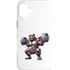 Bear Lifting Barbell Workout Fitness Str Custodia per iPhone 16 Plus Orso con bilanciere Fitness Training Muscle Building