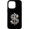 Golden Dollar Sign Diam0nds Luxury Curre Custodia per iPhone 14 Pro Max Oro Dollaro Segno Diam0nds Lusso Valuta Soldi