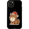 longhair cat winter santa hat snow winte Custodia per iPhone 11 Pro Gatto a pelo lungo invernale con cappello di Babbo Natale