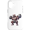 Bear Lifting Barbell Workout Fitness Str Custodia per iPhone 16 Orso con bilanciere Fitness Training Muscle Building