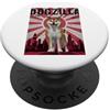 Shiba Inu Puppy Lover PS Divertente retrò giapponese Dogzilla Shiba Inu Amante dei cani PopSockets PopGrip Adesivo