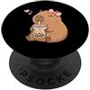 Funny Capybara Drink Bubble Boba Tea For Capybara Drink Bubble Tea, fiocco da civetta rosa per ragazze PopSockets PopGrip Adesivo