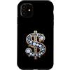 Golden Dollar Sign Diam0nds Luxury Curre Custodia per iPhone 11 Oro Dollaro Segno Diam0nds Lusso Valuta Soldi