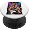 Black German Shepherd Stuffed Animal Dog Cani che suonano la chitarra Star Rock And Roll Pastore Tedesco PopSockets PopGrip Adesivo