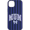 Animal Print Cute And Fun Custodia per iPhone 14 Plus Fiocco a righe blu navy Supercute Mum
