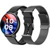 SPC Smartee Duo Classic - Smartwatch intelligente nero con cinturino metallico intercambiabile, display AMOLED da 1.43", chiamate Bluetooth, 8 giorni batteria, 100 sport, IP68