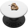 Timowo Studio Capibara Con Piuma PopSockets PopGrip Adesivo