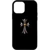 LUKE GALLERY Custodia per iPhone 12 mini The Yellow Shine Heart Diamonds Silver Cross
