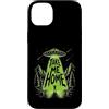 Wholesome Sketch Co Custodia per iPhone 14 Plus Alien UFO Take Me Home Abduction Fantascienza Foresta Night Art