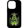 Wholesome Sketch Co Custodia per iPhone 14 Pro Alien UFO Take Me Home Abduction Fantascienza Foresta Night Art