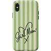 Animal Print Cute And Fun Custodia per iPhone X/XS Matcha Fiocco Verde Carino Ragazza Mamma